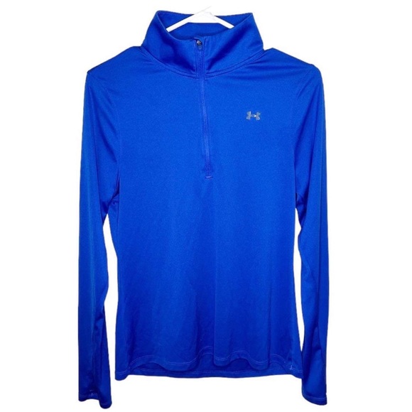 Under Armour Running Pullover Half Zip Jacket Royal Blue Semi-fitted Heat Gear - Picture 1 of 9